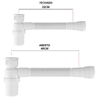 Sifão Sanfonado Com Copo 49cm Branco | Astra | Kit C/ 3 Un